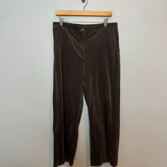 EILEEN FISHER washable stretch crepe pants in black size M
